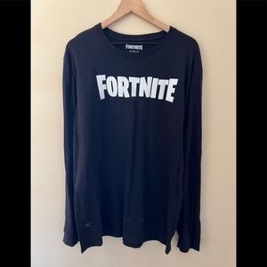 Black long sleeve Fortnite T-shirt hundred percent cotton